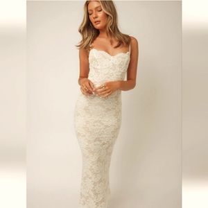 NWT Selfie Leslie Saints & Secrets Must Be Love Maxi Dress White Size XL